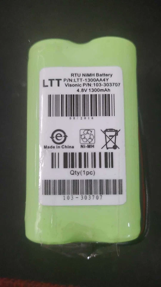 Visonic Original Alarm Control Battery 4.8V 1300 p/n ltt-1300aa4y p/n:103-303707 - Image 3 of 4