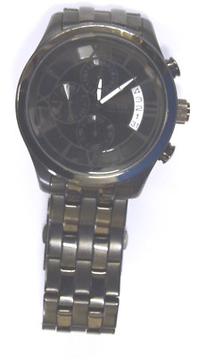 Pre Owned Capitol Chronograph Black Dial Black Ion-plated Men's Watch ...