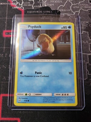 POKEMON Psyduck 7/18 SM Detective Pikachu HOLO Pokemon Card MINT - READY  SHIP