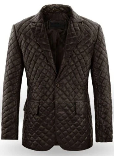 New Men's Soft Lambskin Leather Brown 100% Stylish Coat Wear Custom Made Blazer