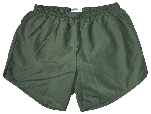 olive running shorts
