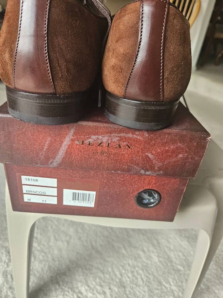 MEZLAN EXOTIC CAP TOE DERBY BROWN LEATHER SUEDE BUSINESS CASUAL DRESS FOR MEN 11 - Image 4 of 4