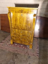 SECRETAIRE IMPERO CON TRE CASSETTI  META' 800  IN RADICA DI NOCE MINIMO RESTAURO