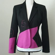 Harve Benard Barbie Core Pink Blazer Single Breasted Wool Blend Tailored sz 8P
