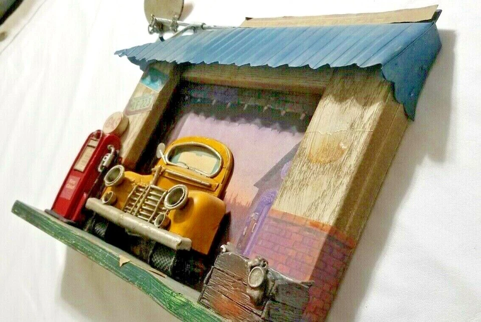 Gift Mixed Media Old Time Gas Station 3D Shelf Home Decoration Father's Day - Image 4 of 4