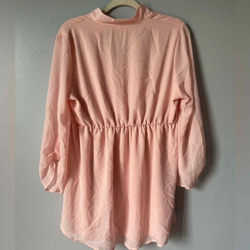 Pink blush Women's flowy peplum style plus size long sleeved blouse 1X nwt - Picture 5 of 10