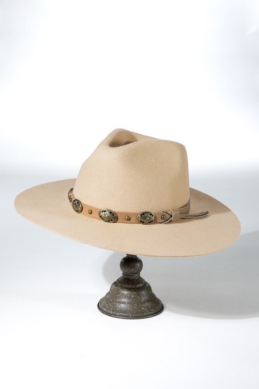 Western Inspired Wool Panama Semi Hard Brim Hat with Leather  display picture 3