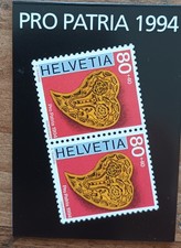 SZWAJCARSKA Zeszyty znaczkowe Pro Patria 1994 Świetny stempel pierwszego dnia obiegu