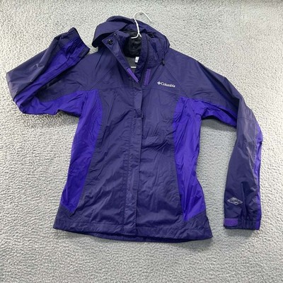 Columbia Rain Jacket Womens Extra Small Light weight Packable Purple