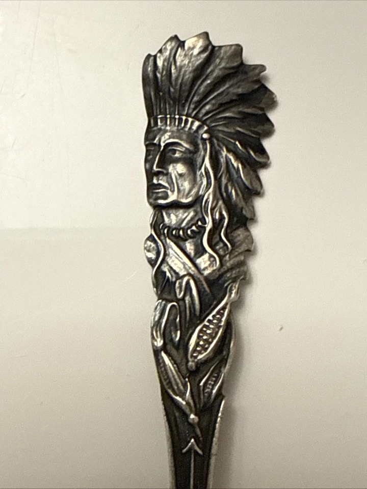 Antigua cuchara india nativa americana de plata esterlina St. Paul Minnesota Dakota Foto 2 de 4