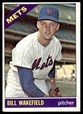 1966 TOPPS BILL WAKEFIELD 443 GOOD BASEBALL NEW YORK METS