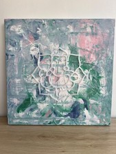 Blau/Rosa/Grün Abstrakte Ganesh Kunst (20cm x 20cm)