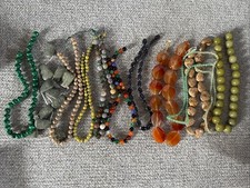 Mix Lot Gemstones Stones Beads 12 Strands Of 16 Inch Jewelry Making Green Orange