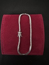 2mm .925 Sterling Silver Tennis Bracelet 8 Inch Moissanite