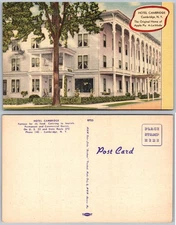 Hotel Cambridge Cambridge NY Postcard