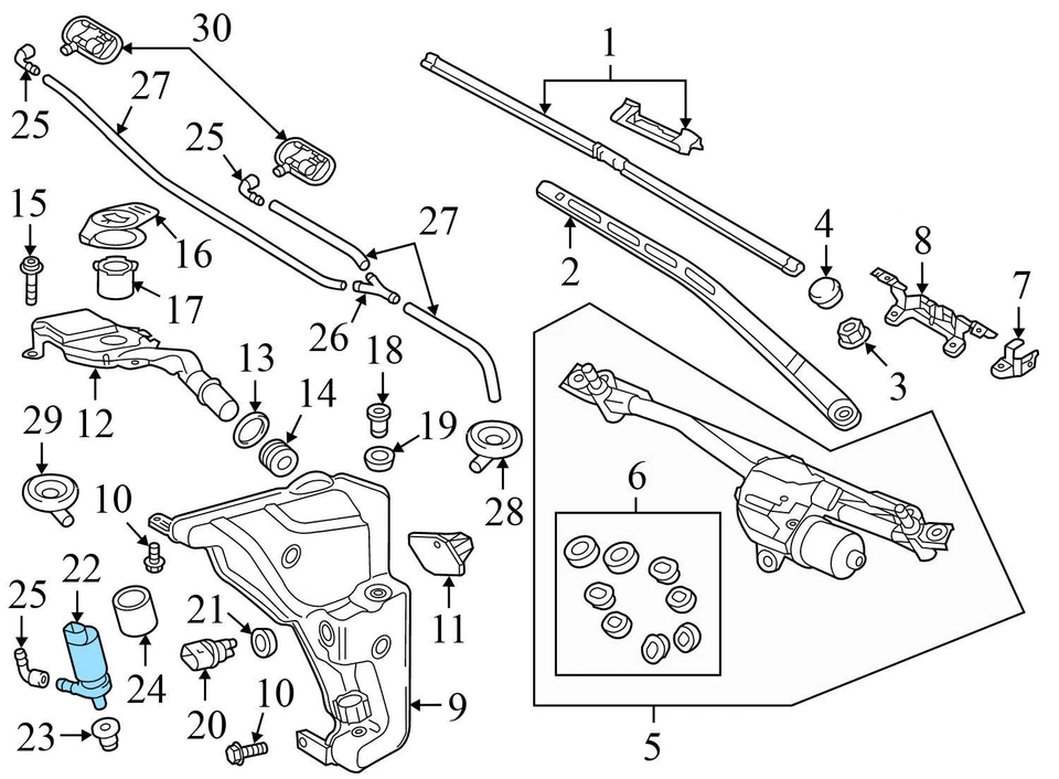 VW PHAETON 2004-2006 - Bomba lavadora de parabrisas 1T0955651 Foto 3 de 4