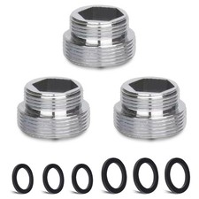 3pc G1/2-G3/4 Coarse Thread Conversion Adapter Set for Aerator, Hose, Filter