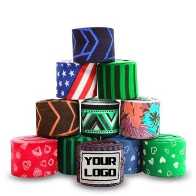 9 Sets Custom Boxing Factory Price Elastic Cotton Hand Wrap Bandages Muay Thai