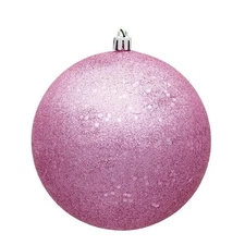 Vickerman N592579DQ 10 in. Pink Sequin Drilled Cap Christmas Ornament Ball