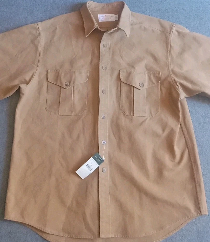 Filson Antique Tin Cloth Shirt Men's XL Dark Tan Long Sleeve Button Up - Image 3 of 4