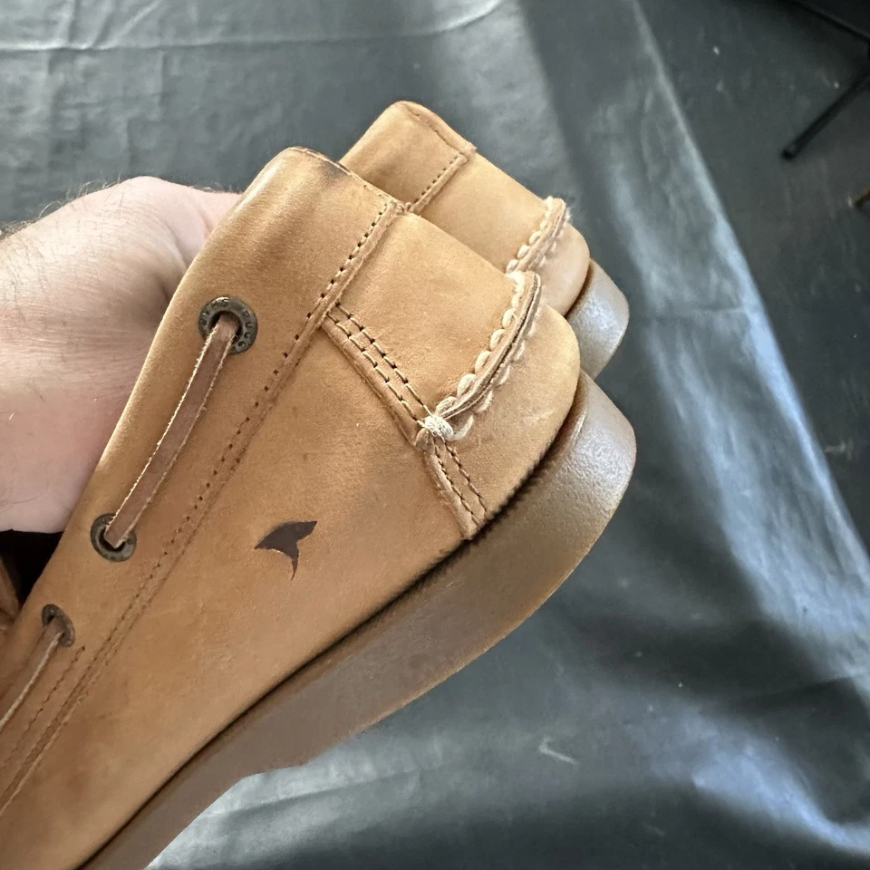 Zapatos clásicos de barco de cuero rugged Shark para hombre color tostado talla 10,5 M 30 Foto 4 de 4