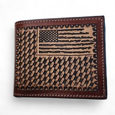 Ranger Belt Company Brown Croc-Embossed Genuine Leather Bifold Wallet — listing 6