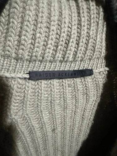 Haider Ackermann Wool Driver's Knit Sweater Beige Size M image 4