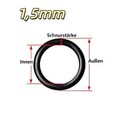 ORinge 4-103mm Schnurstärke 1,5mm NBR70 Dichtungsring Dichtring O-Ring Gummiring
