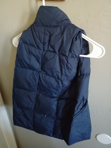 LAND'S END Puffer Vest Blue Kids Size 7-8 Button-Up - Picture 2 of 3
