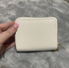 Women’s white double zip card holder new