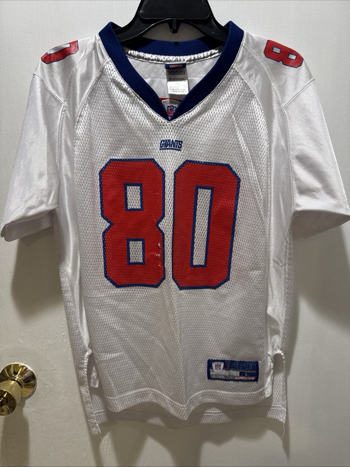 Vintage Reebok NFL New York Giants Jeremy Shockey #80 Jersey Size Youth L 14-16