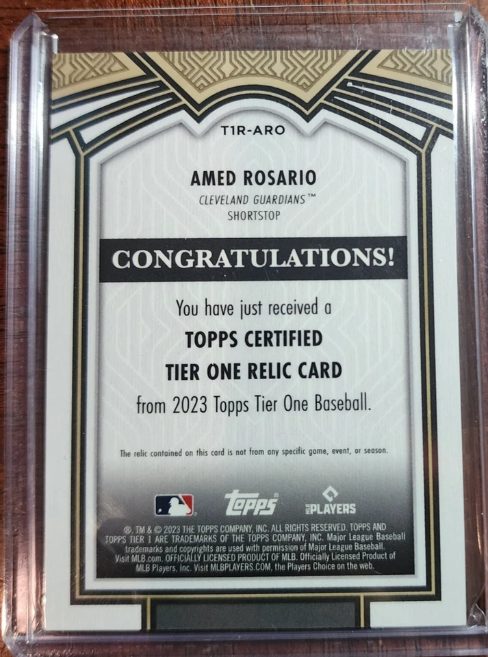 Amed Rosario Game-Worn Jersey 2023 Topps Tier One Certified 246/400 #T1R-ARO - Image 2 of 2