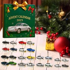 Advent Calendar 2025 Christmas Decorations Gifts 2D PORSCHE Car Toys for Boys
