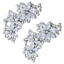 2 PCS Rhinestone Hair Clips, Silver Bling Crystal Hair Clips for Women, Rhinesto