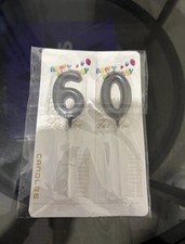60th Birthday Candle Black