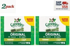 2 Pack. Greenies Adult Teenie Dog Dental Treats - Natural, Oral Health, Original
