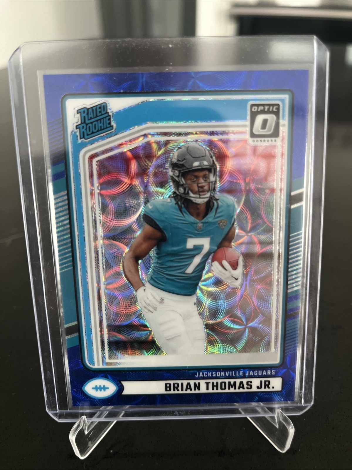 2024 Donruss - Rated Rookie Brian Thomas Jr. #313 Optic Preview Blue Scope (RC)