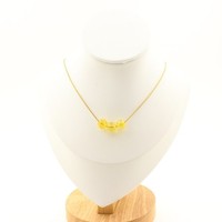 Edelsteine & Schmucksteine Citrin Kette Collier 3 Perlen 8 Mm Edelstahl