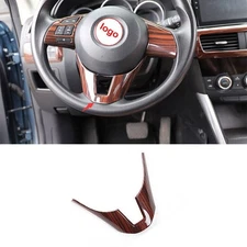 New For Mazda CX-5 CX5 2013-2015 Red Wood Steering Wheel U-Type Sheet Cover Trim