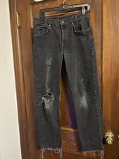 Vintage Levi  s Orange Tab Student 550 30x30 Distressed Black 90s