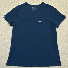 Figs Catarina Scrub Top One-Pocket Women's XS Blue Short Sleeve V-Neck FW1000N