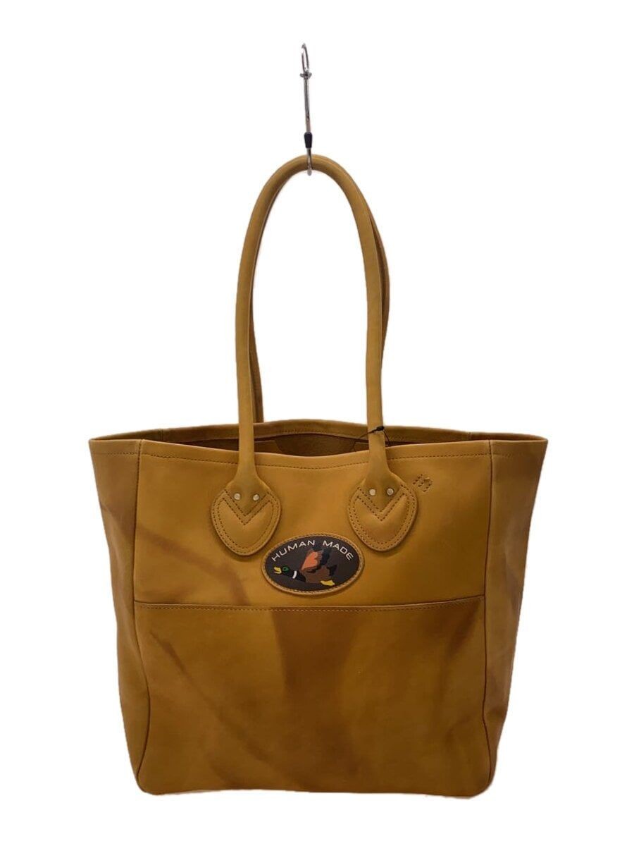 【F】Human Made Leather Tote Bag HUMAN MADE tote bag leather Brown plain Used | eBay