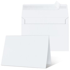 Blank Cards and Envelopes 4x6, 25 Pack White Invitation Cardstock with Envelo...