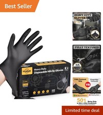 First Glove Black Industrial Disposable Nitrile Gloves 6 Mil Latex  Powder Free