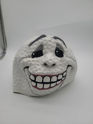Fun World Mad Grinning Golf Ball Halloween Mask Full Overhead Easter Unlimited