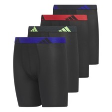 Athletic Fit Microfiber Long Boxer Brief Underwear 4-Pack All Day Sport Comfort