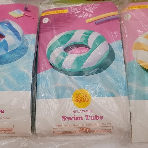 4 Sun Squad Inflatable Pool Floats, Tyedye 4.5', Blue, Green, Yellow 31in - Picture 4 of 8