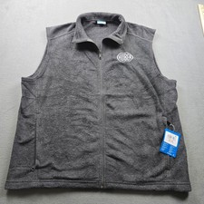 Columbia Steens Mountain Fleece Vest Mens XL Charcoal Gray HUBER full zip