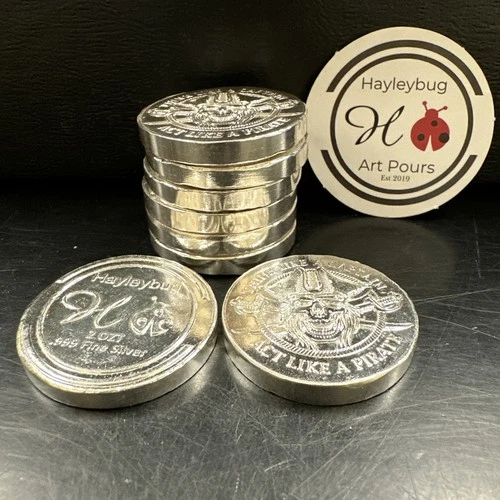 Hayleybug Mint "THINK LIKE A CAPTAIN ACT LIKE A PIRATE" 2 Oz Silver Bullion