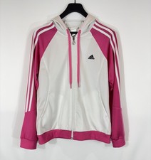Sweat à capuche femme ADIDAS UK 18 poches zippées complètes manches roses...